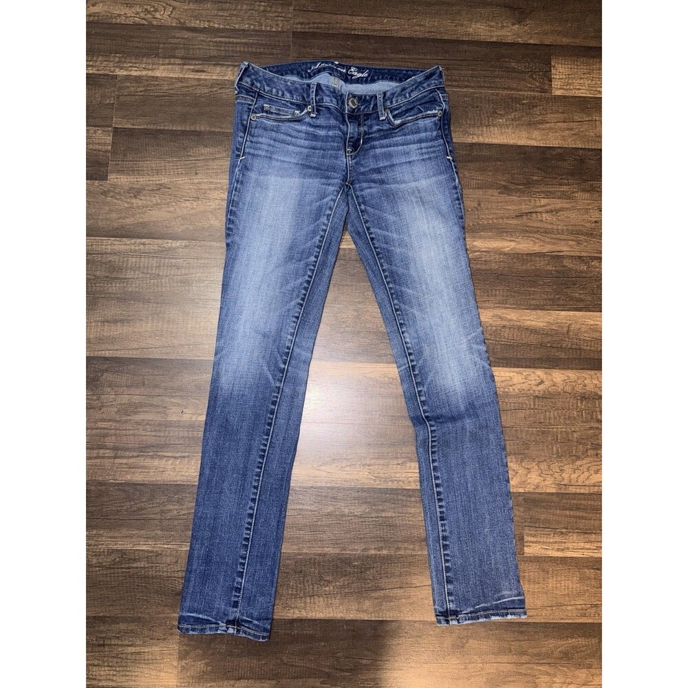 American Eagle Women's Stretch Skinny Jeans Size 4 Blue Denim Mid Rise Fit